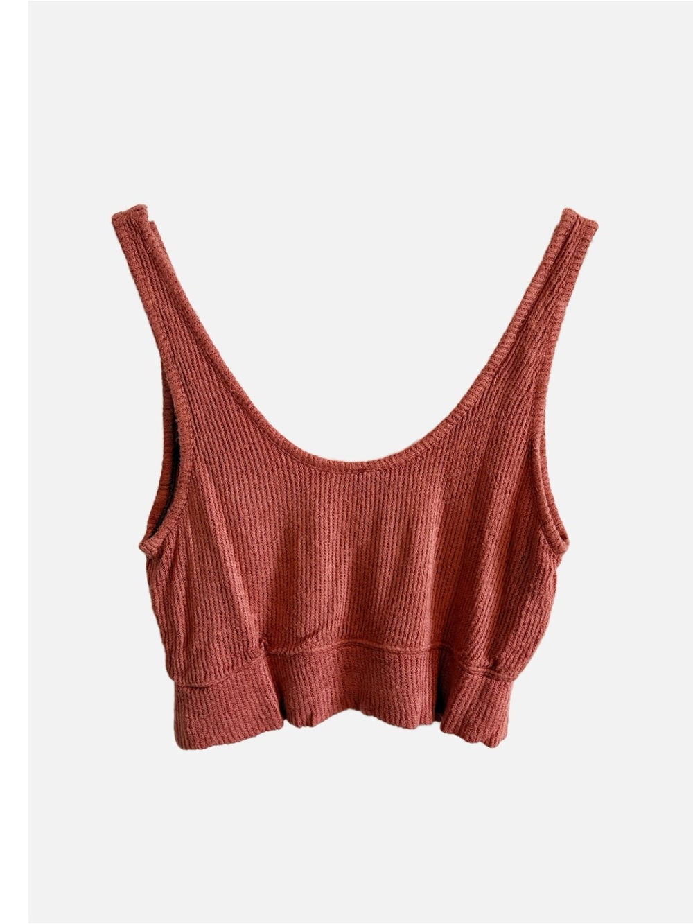 Free People Beach Rust Orange Ribbed Cropped Sleeveless Top